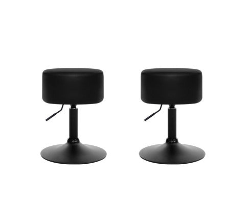 SET OF 2 PU GAS LIFT STOOLS - BLACK