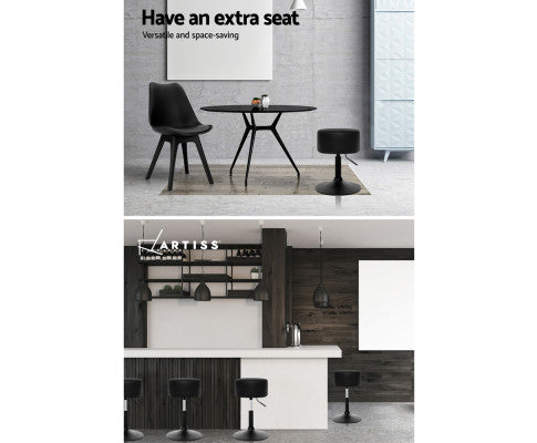 SET OF 2 PU GAS LIFT STOOLS - BLACK