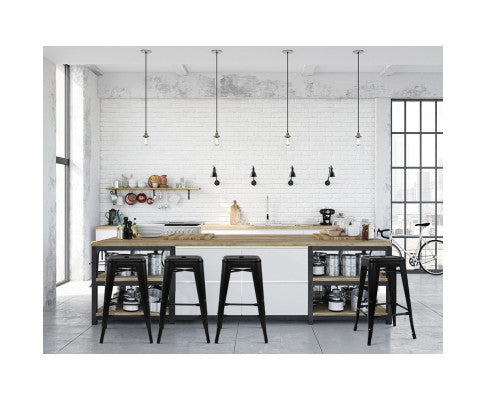 SET OF 4 REPLICA TOLIX BAR STOOLS - BLACK 76CM