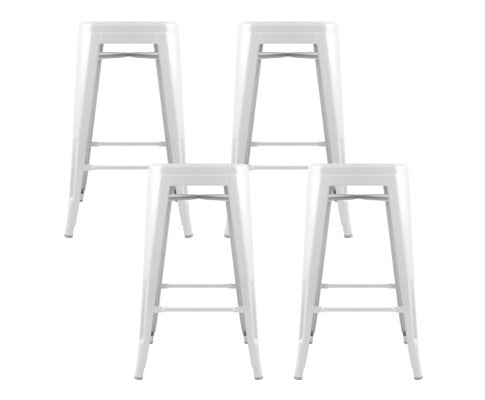 SET OF 4 REPLICA TOLIX BAR STOOLS - WHITE 61CM