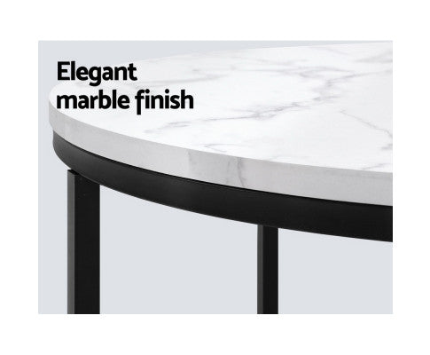 MARBLE EFFECT ROUND TABLE