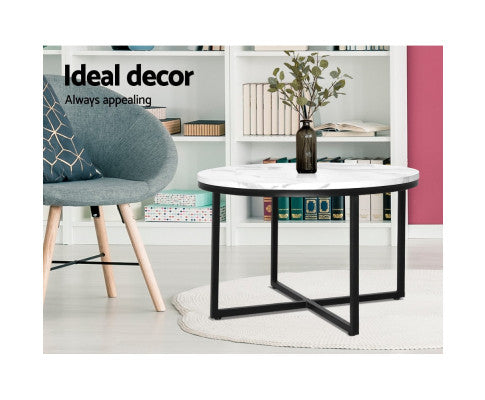 MARBLE EFFECT ROUND TABLE