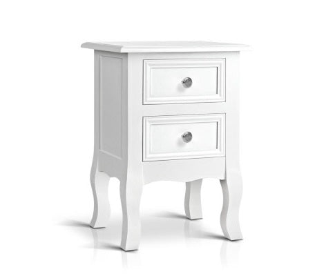 BEDSIDE TABLE NIGHT STAND FRENCH STYLE - WHITE
