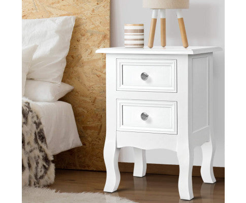 BEDSIDE TABLE NIGHT STAND FRENCH STYLE - WHITE