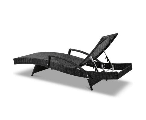 2PCE WICKER OUTDOOR SUN LOUNGE