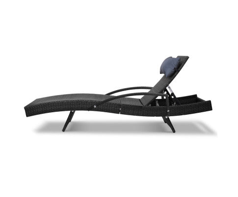 2PCE WICKER OUTDOOR SUN LOUNGE