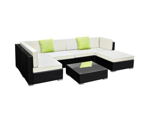 7PCE OUTDOOR WICKER GARDEN SETTING