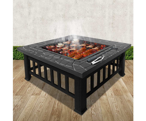 OUTDOOR FIRE PIT - BBQ GRILL STONE PATTERN
