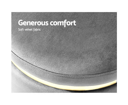 FOOT STOOL VELVET - CHARCOAL
