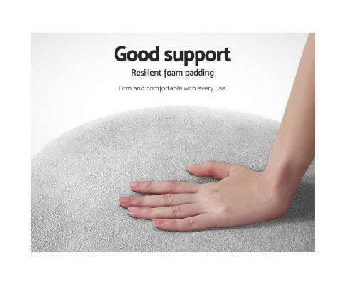 ROUND VELVET FOOT STOOL - GREY