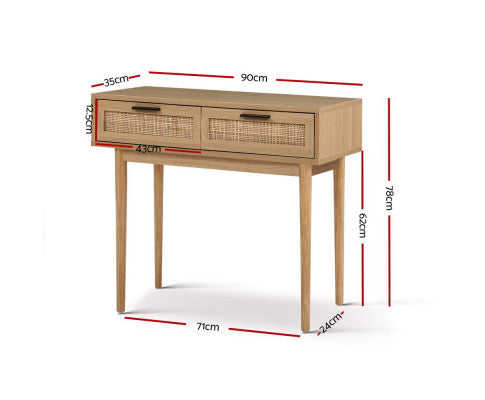 RATTAN CONSOLE TABLE