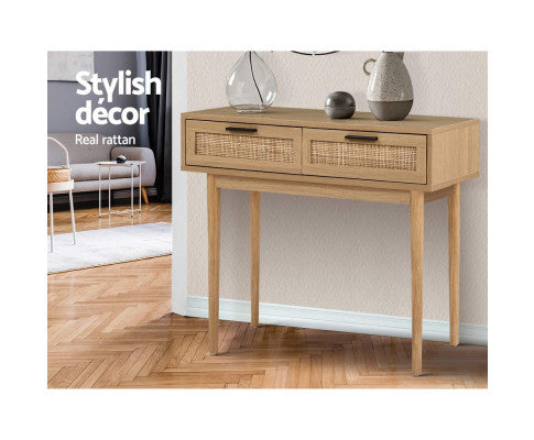 RATTAN CONSOLE TABLE