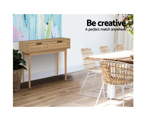 RATTAN CONSOLE TABLE