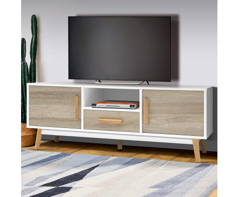 ENTERTAINMENT UNIT - WHITE & WOOD