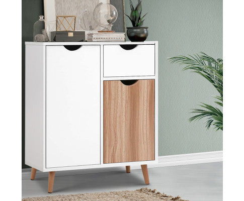 SCANDI SIDEBOARD BUFFET - WOODEN AND WHITE 60CM WIDE