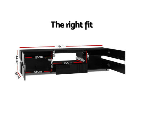 ENTERTAINMENT UNIT RGB LED - GLOSS BLACK 177 CM