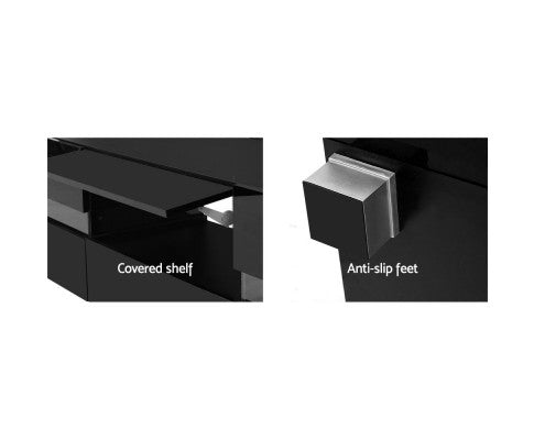 ENTERTAINMENT UNIT RGB LED - GLOSS BLACK 177 CM