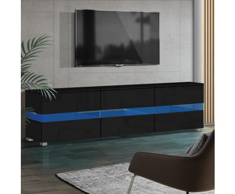 ENTERTAINMENT UNIT RGB LED - GLOSS BLACK 177 CM