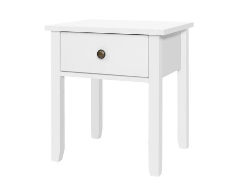 BEDSIDE TABLE NIGHT STAND LACQUER FINISH - WHITE