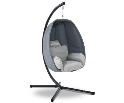 OUTDOOR HANGING FABRIC POD CHAIR - GREY