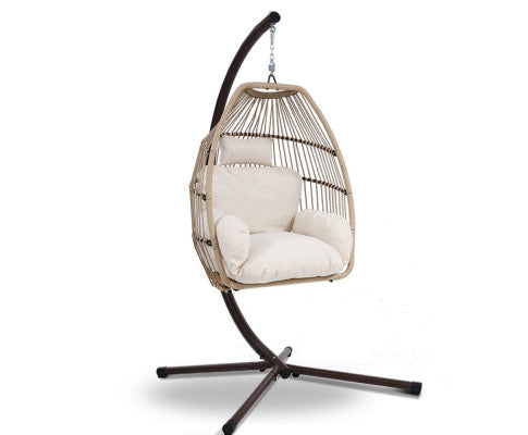 OUTDOOR HANGING POD CHAIR - LATTE