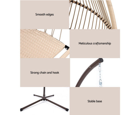 OUTDOOR HANGING POD CHAIR - LATTE