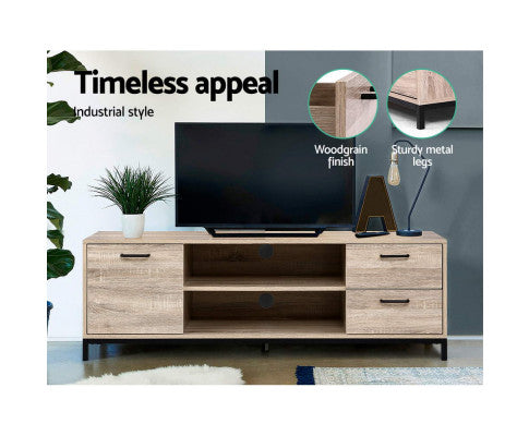 TANIA ENTERTAINMENT UNIT METAL FRAME - OAK 132 CM