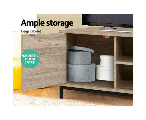 TANIA ENTERTAINMENT UNIT METAL FRAME - OAK 132 CM