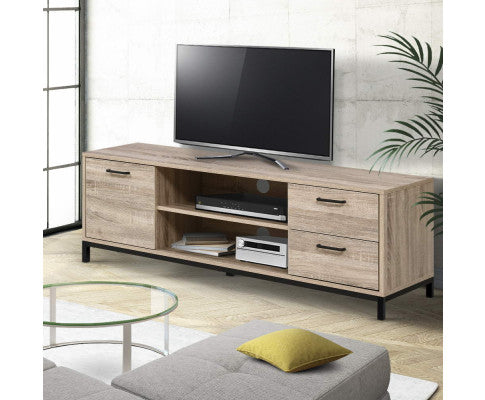 TANIA ENTERTAINMENT UNIT METAL FRAME - OAK 132 CM