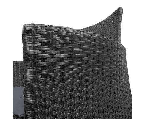 3PCE WICKER OUTDOOR SETTING - BLACK