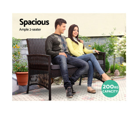 HARP 4PCE WICKER OUTDOOR SETTING - BLACK
