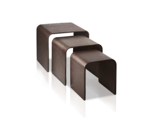 SET OF 3 NESTING TABLES - WALNUT COLOUR