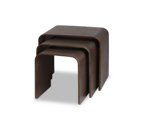 SET OF 3 NESTING TABLES - WALNUT COLOUR