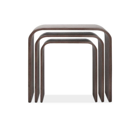 SET OF 3 NESTING TABLES - WALNUT COLOUR