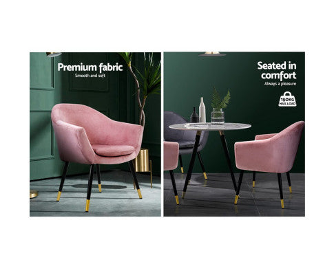 RETRO ARMCHAIR VELVET PINK