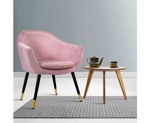 RETRO ARMCHAIR VELVET PINK