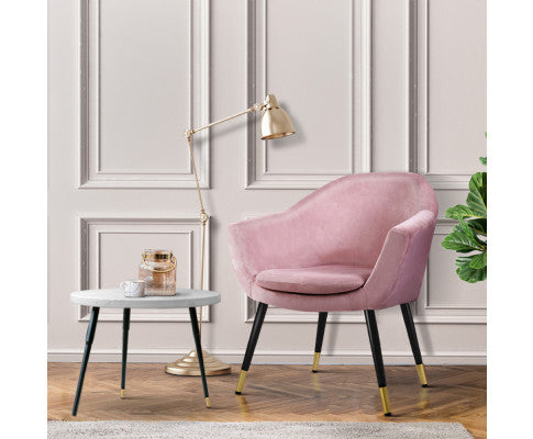 RETRO ARMCHAIR VELVET PINK