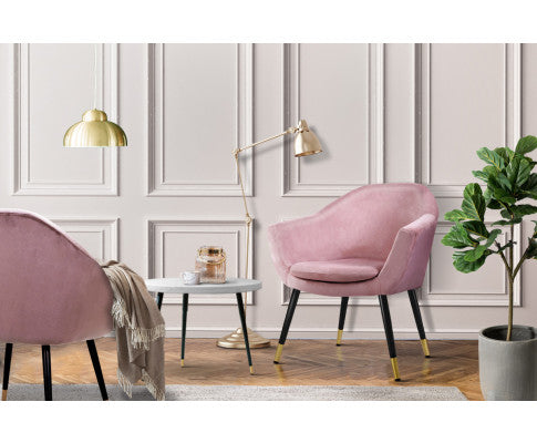 RETRO ARMCHAIR VELVET PINK
