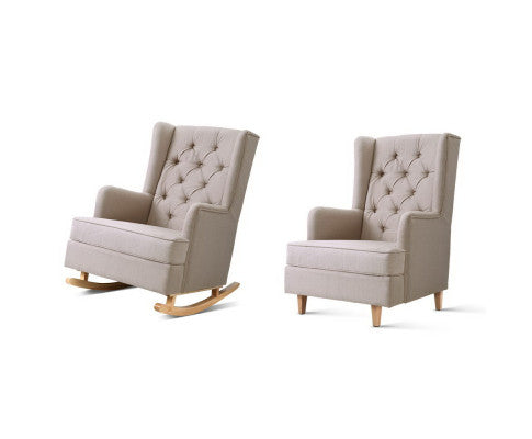 GAIA ROCKING ARMCHAIR - FEEDING CHAIR BEIGE