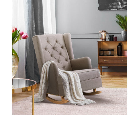 GAIA ROCKING ARMCHAIR - FEEDING CHAIR BEIGE