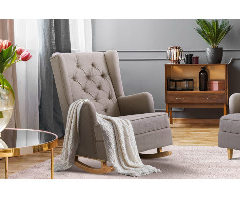 GAIA ROCKING ARMCHAIR - FEEDING CHAIR BEIGE