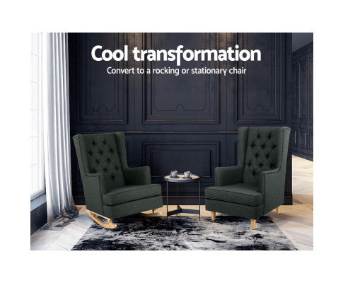 GAIA ROCKING ARMCHAIR - FEEDING CHAIR CHARCOAL