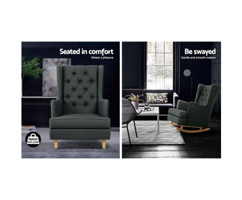 GAIA ROCKING ARMCHAIR - FEEDING CHAIR CHARCOAL
