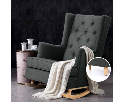 GAIA ROCKING ARMCHAIR - FEEDING CHAIR CHARCOAL