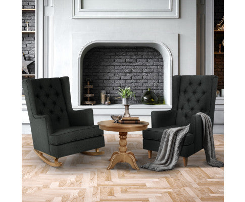 GAIA ROCKING ARMCHAIR - FEEDING CHAIR CHARCOAL