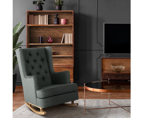 GAIA ROCKING ARMCHAIR - FEEDING CHAIR CHARCOAL