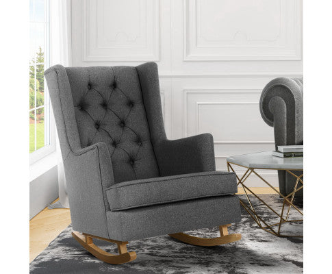 GAIA ROCKING ARMCHAIR - FEEDING CHAIR GREY
