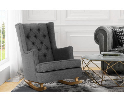 GAIA ROCKING ARMCHAIR - FEEDING CHAIR GREY