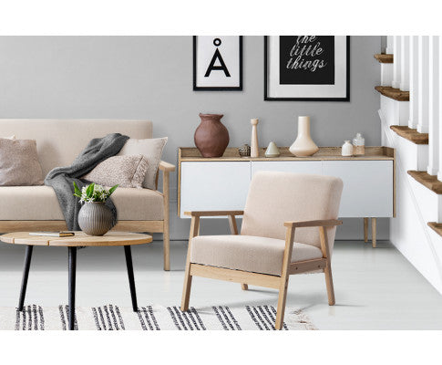 SKANE ARM CHAIR FABRIC - BEIGE