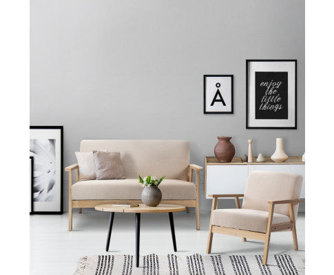 SKANE ARM CHAIR FABRIC - BEIGE